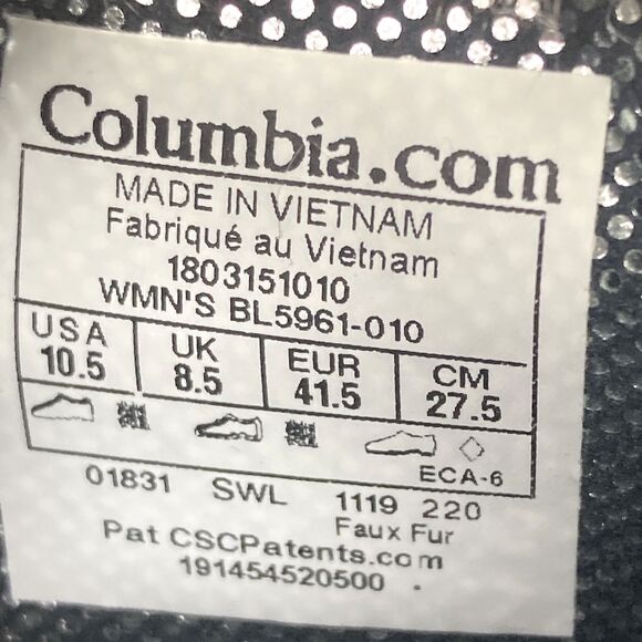 Columbia Minx Shorty III-Women 10.5-Black Pebble-Waterproof Snow/Rain BL5961-010 - Picture 9 of 9